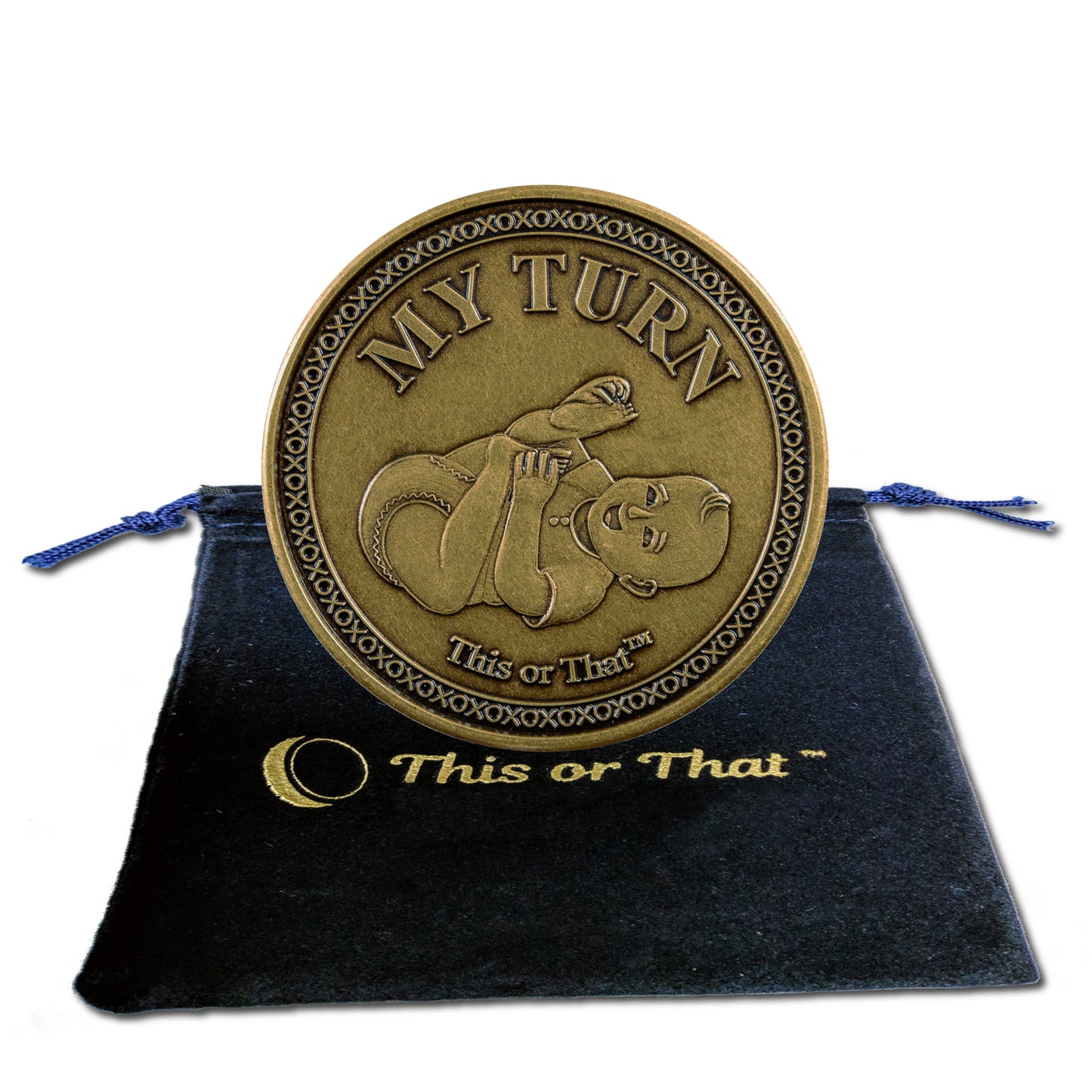 This or That Diaper Changing Coin with My Turn face velvet pouch