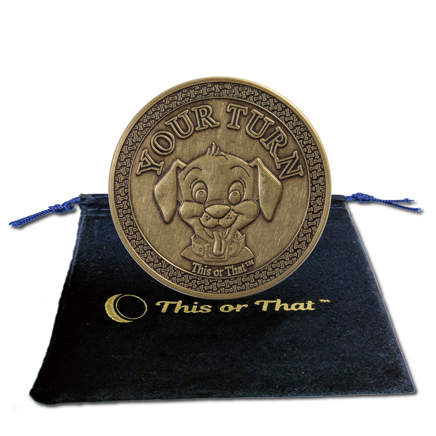 This or That Diaper Changing Coin with My Turn face velvet pouch