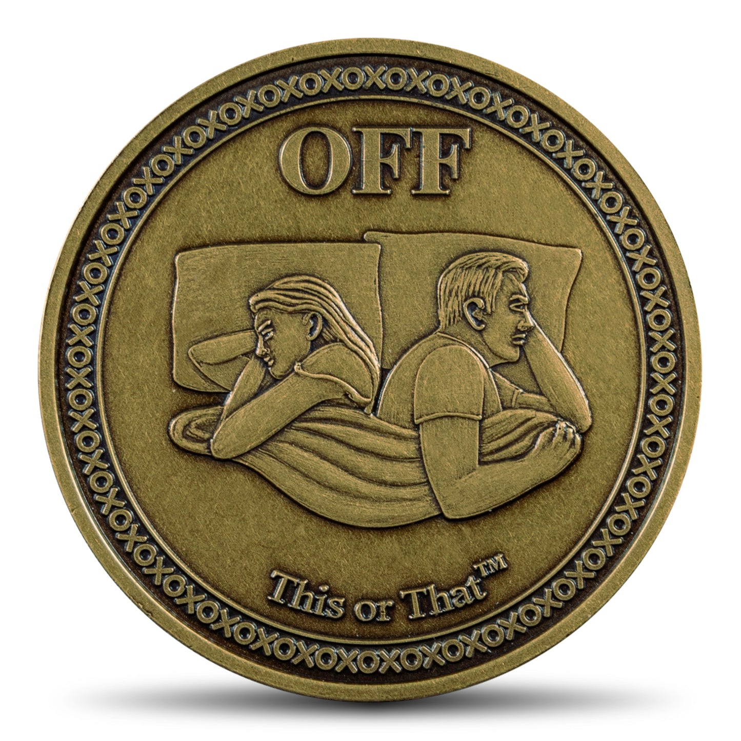 This or That Couples Therapy Coin Off face