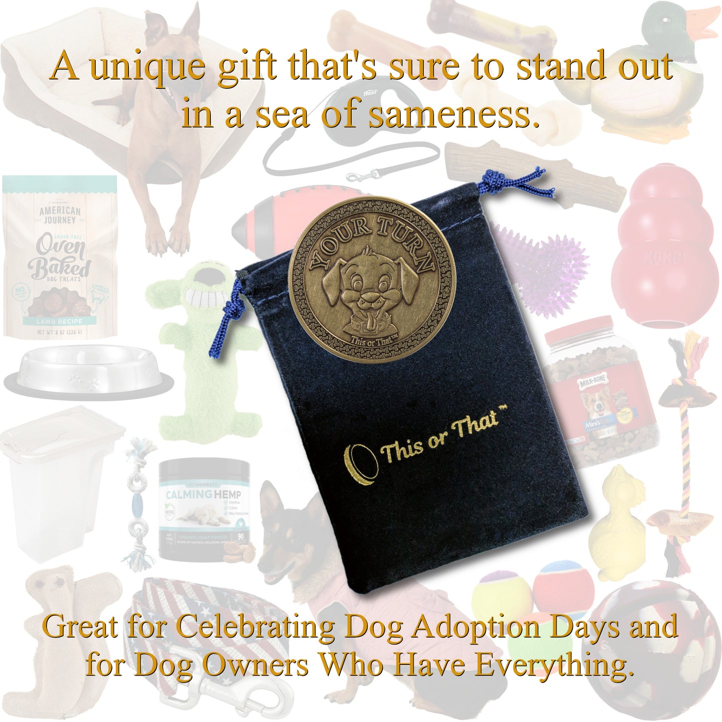 This or That Dog Walking Coin with My Turn face velvet pouch