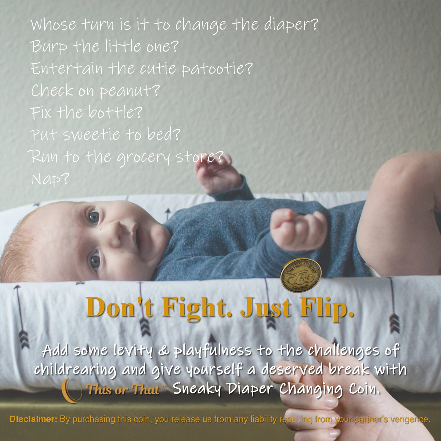 Questions that can be answered by the This or That Sneaky Diaper Changing coin