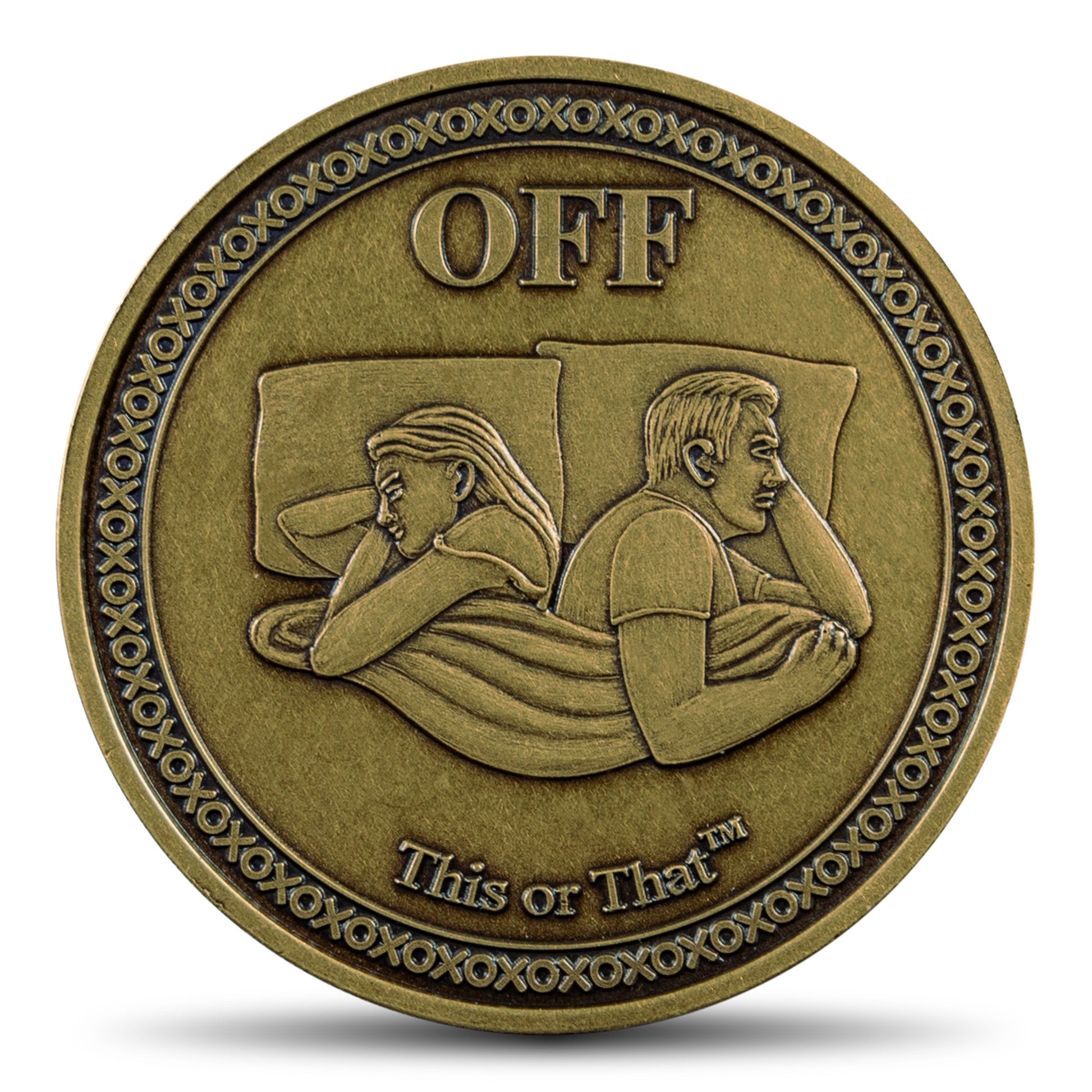 This or That Couples Therapy Coin Off face