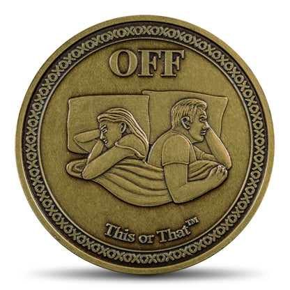 This or That Couples Therapy Coin Off face